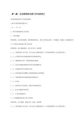 全過程招標(biāo)代理工作內(nèi)容范文（留存版） 招投標(biāo)代理服務(wù)